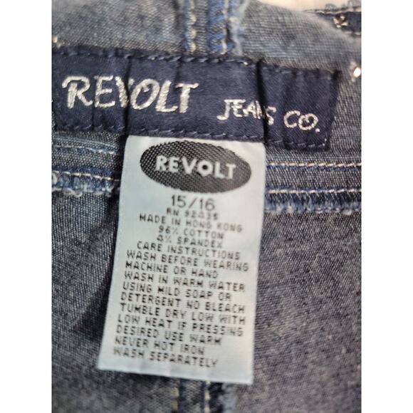 Revolt Jeans Sz 15/16 Straight Leg Low Rise Bling Vintage Y2k Rodeo Festival - Picture 6 of 9